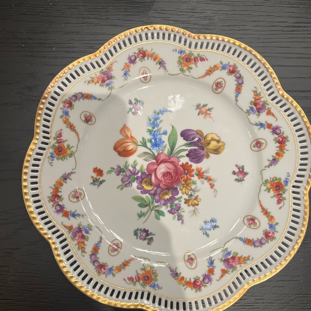 Vintage Schumann Ovington Pierced 8-1/2" Salad Plate Porcelain plate